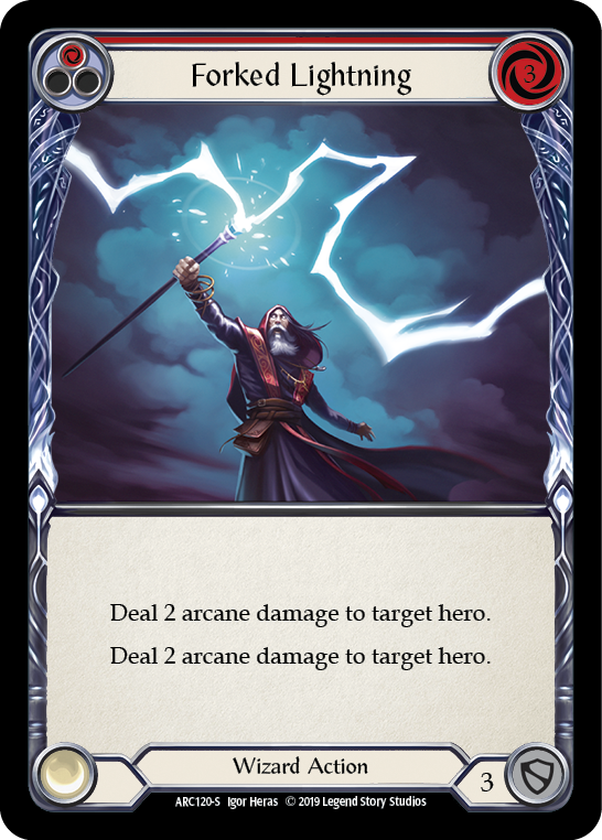 Forked Lightning [ARC120-S] (Arcane Rising)  1st Edition Rainbow Foil | Cracking-Singles