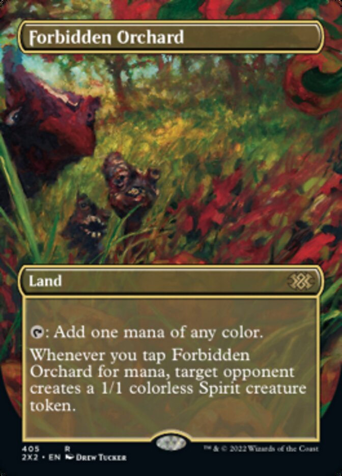 Forbidden Orchard (Borderless Alternate Art) [Double Masters 2022] | Cracking-Singles