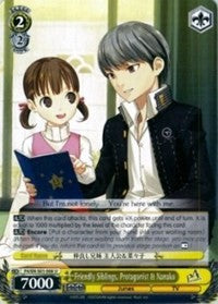 Friendly Siblings, Protagonist & Nanako (P4/EN-S01-008 U) [Persona 4 ver.E] | Cracking-Singles
