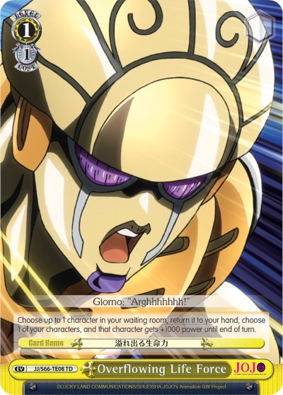 Overflowing Life Force (JJ/S66-TE08 TD) [JoJo's Bizarre Adventure: Golden Wind] | Cracking-Singles