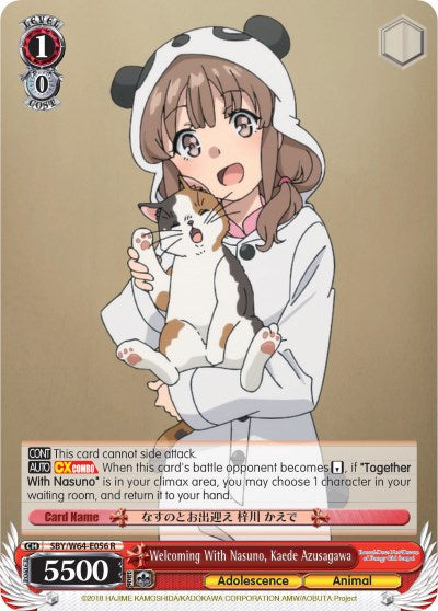 Welcoming With Nasuno, Kaede Azusagawa (SBY/W64-E056 R) [Rascal Does Not Dream of Bunny Girl Senpai] | Cracking-Singles