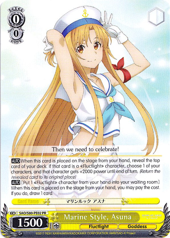 Marine Style, Asuna (SAO/S80-PE02 PR) (Promo) [Sword Art Online -Alicization- Vol.2] | Cracking-Singles