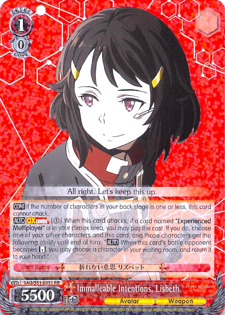 Immalleable Intentions, Lisbeth (SAO/S51-E051 RR) [Sword Art Online The Movie: -Ordinal Scale-] | Cracking-Singles