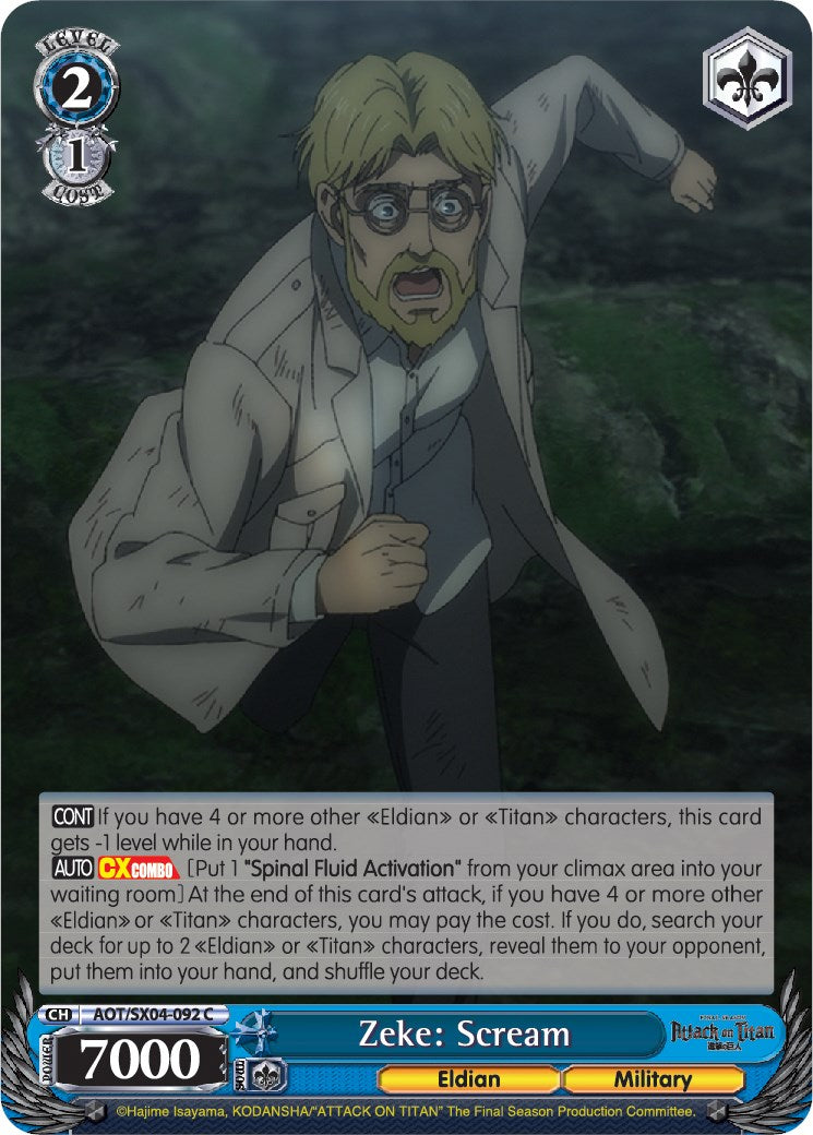 Zeke: Scream [Attack On Titan: Final Season] | Cracking-Singles