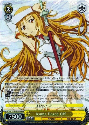 Asuna Dozed Off (SAO/S20-E006R RRR) [Sword Art Online] | Cracking-Singles