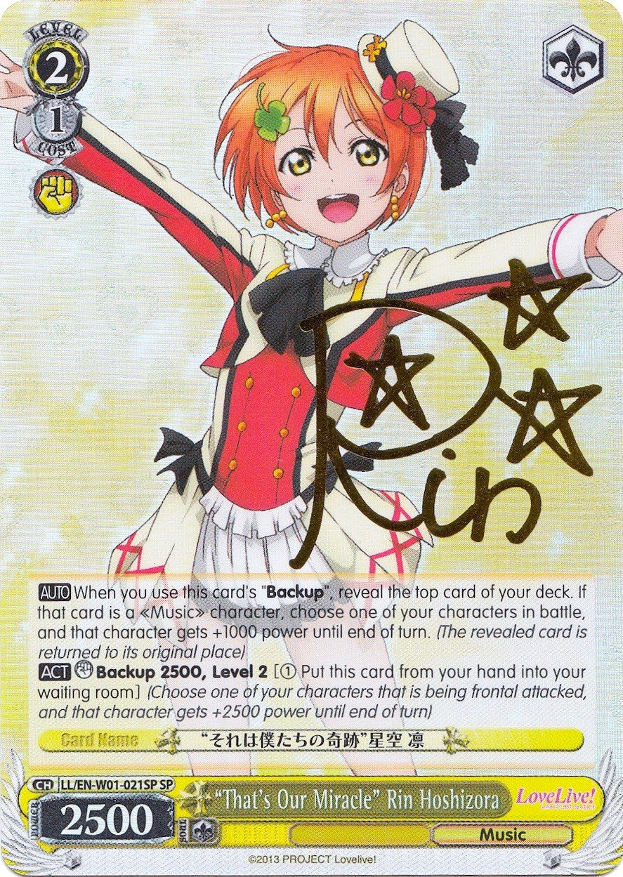 "That's Our Miracle" Rin Hoshizora (LL/EN-W01-021SP SP) [Love Live! DX] | Cracking-Singles