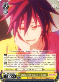 Detected Deceit, Sora (NGL/S58-E005 R) [No Game No Life] | Cracking-Singles