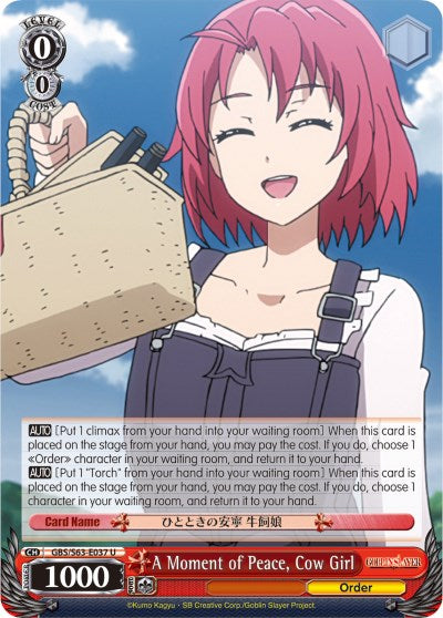 A Moment of Peace, Cow Girl (GBS/S63-E037 U) [Goblin Slayer] | Cracking-Singles