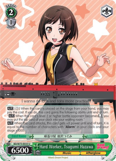 Hard Worker, Tsugumi Hazawa (BD/W73-E033 U) [BanG Dream! Vol.2] | Cracking-Singles