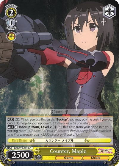Counter, Maple (BFR/S78-E022 C) [BOFURI: I Don't Want to Get Hurt, so I'll Max Out My Defense] | Cracking-Singles