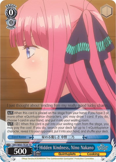 Hidden Kindness, Nino Nakano (5HY/W83-TE28 TD) [The Quintessential Quintuplets] | Cracking-Singles