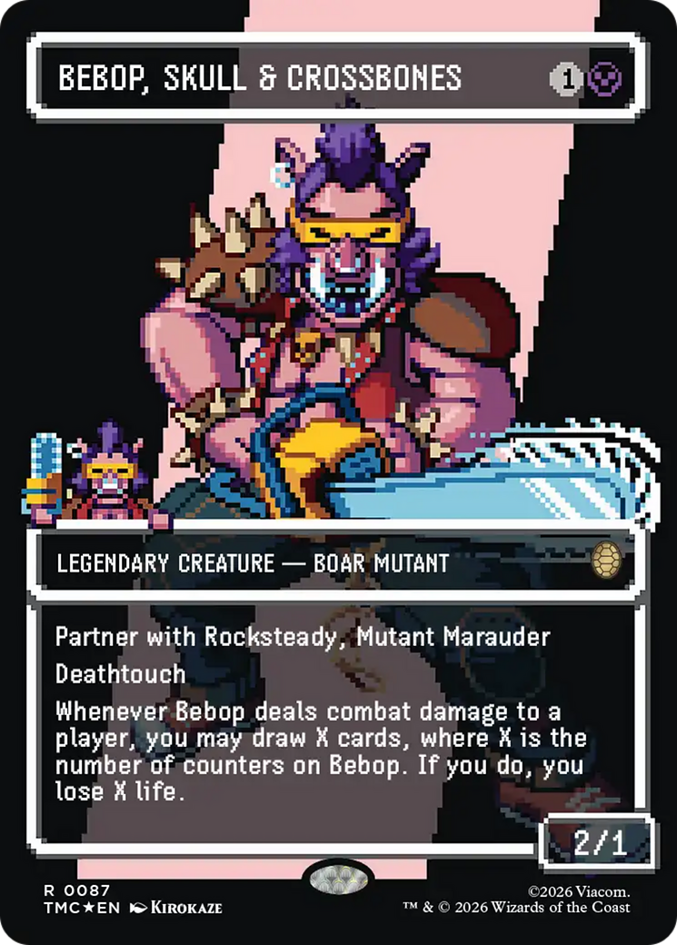 Bebop, Skull & Crossbones (Borderless) (Surge Foil) [Teenage Mutant Ninja Turtles Commander] | Cracking-Singles