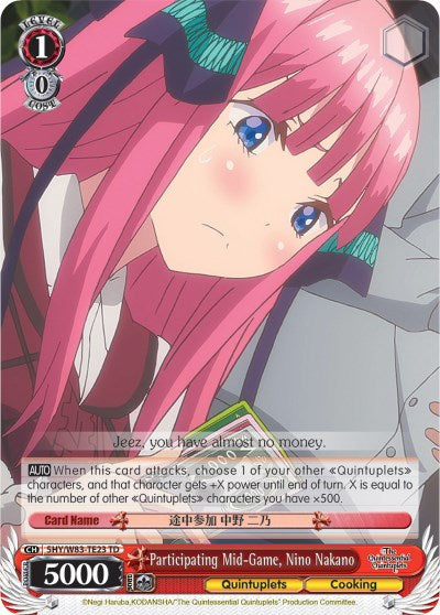 Participating Mid-Game, Nino Nakano (5HY/W83-TE23 TD) [The Quintessential Quintuplets] | Cracking-Singles