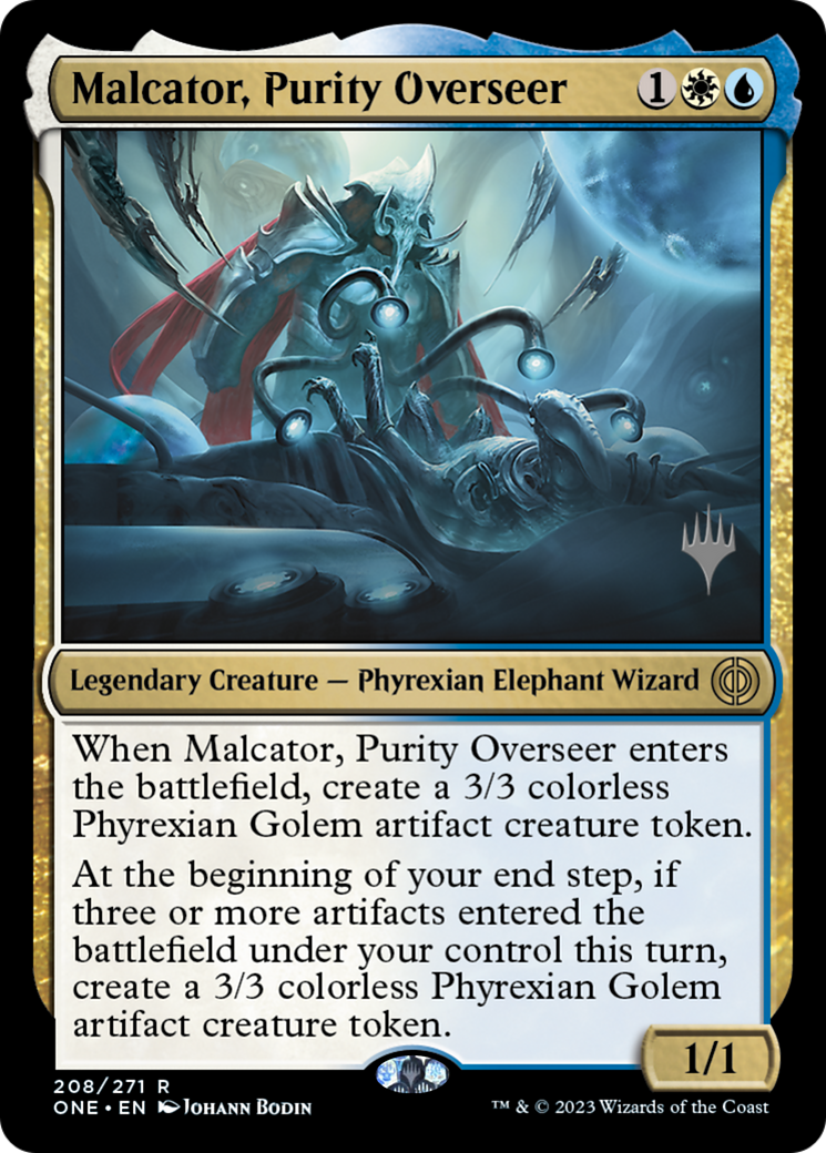 Malcator, Purity Overseer (Promo Pack) [Phyrexia: All Will Be One Promos] | Cracking-Singles