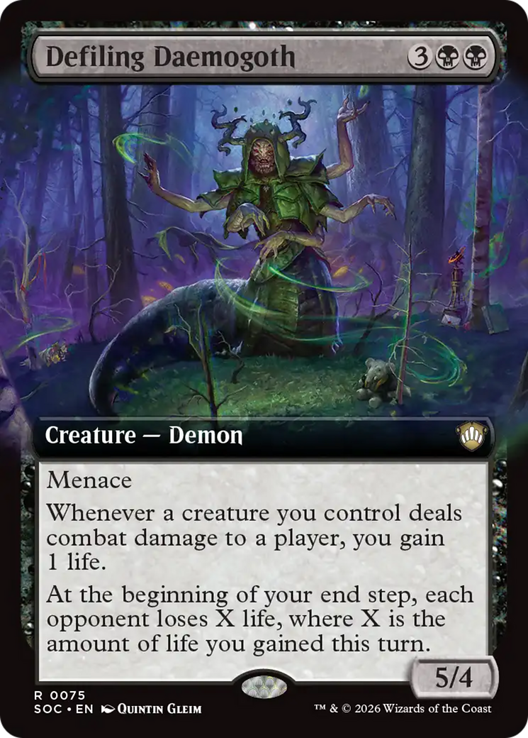Defiling Daemogoth (Extended Art) [Secrets of Strixhaven Commander] | Cracking-Singles