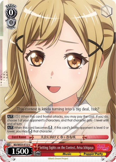Setting Sights on the Contest, Arisa Ichigaya (BD/WE35-E12 U) (Parallel Foil) [Poppin'Party x Roselia] | Cracking-Singles