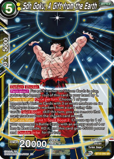 Son Goku, A Gift from the Earth (BT15-095) [Saiyan Showdown] | Cracking-Singles