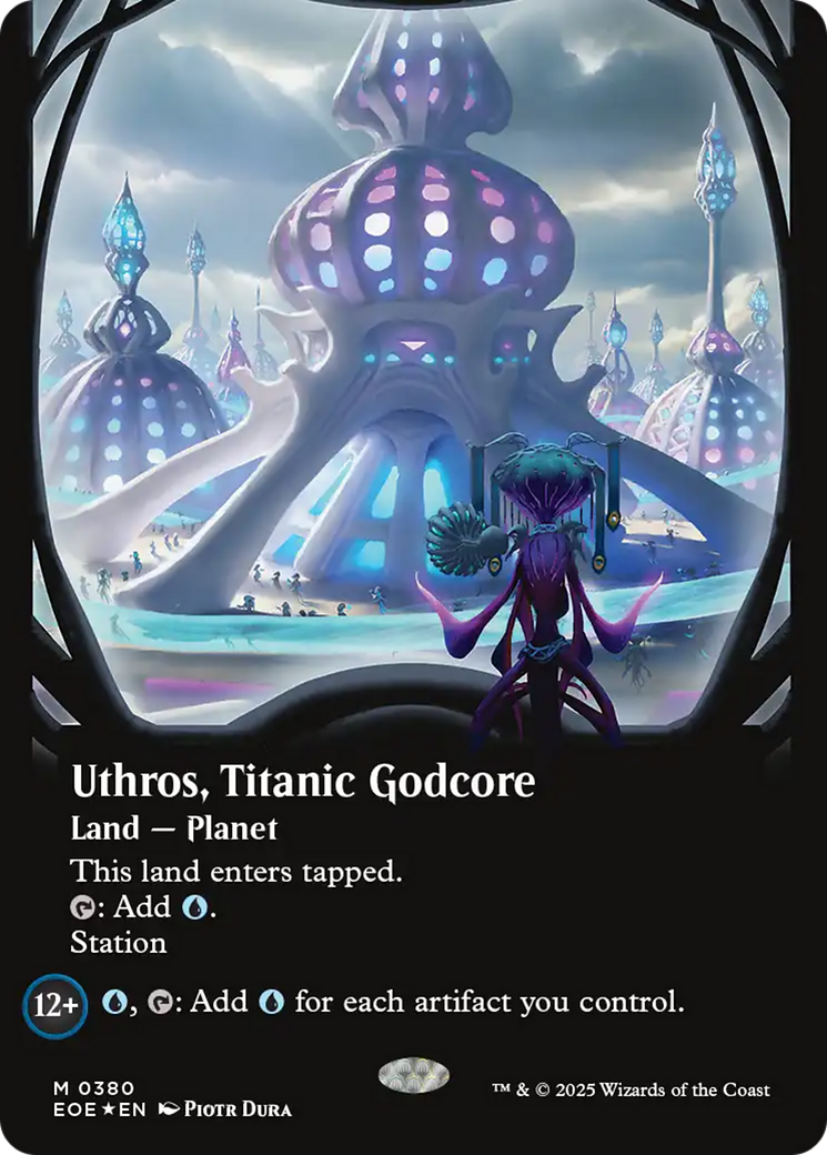 Uthros, Titanic Godcore (Borderless) (Galaxy Foil) [Edge of Eternities] | Cracking-Singles