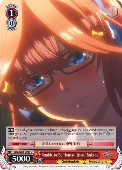 Unable to Be Honest, Itsuki Nakano (5HY/W83-E083 U) [The Quintessential Quintuplets] | Cracking-Singles