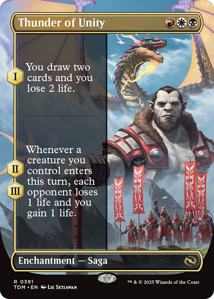 Thunder of Unity (Borderless) [Tarkir: Dragonstorm] | Cracking-Singles