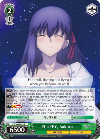 FLUFFY, Sakura (FS/S64-E031 R) [Fate/Stay Night [Heaven's Feel]] | Cracking-Singles