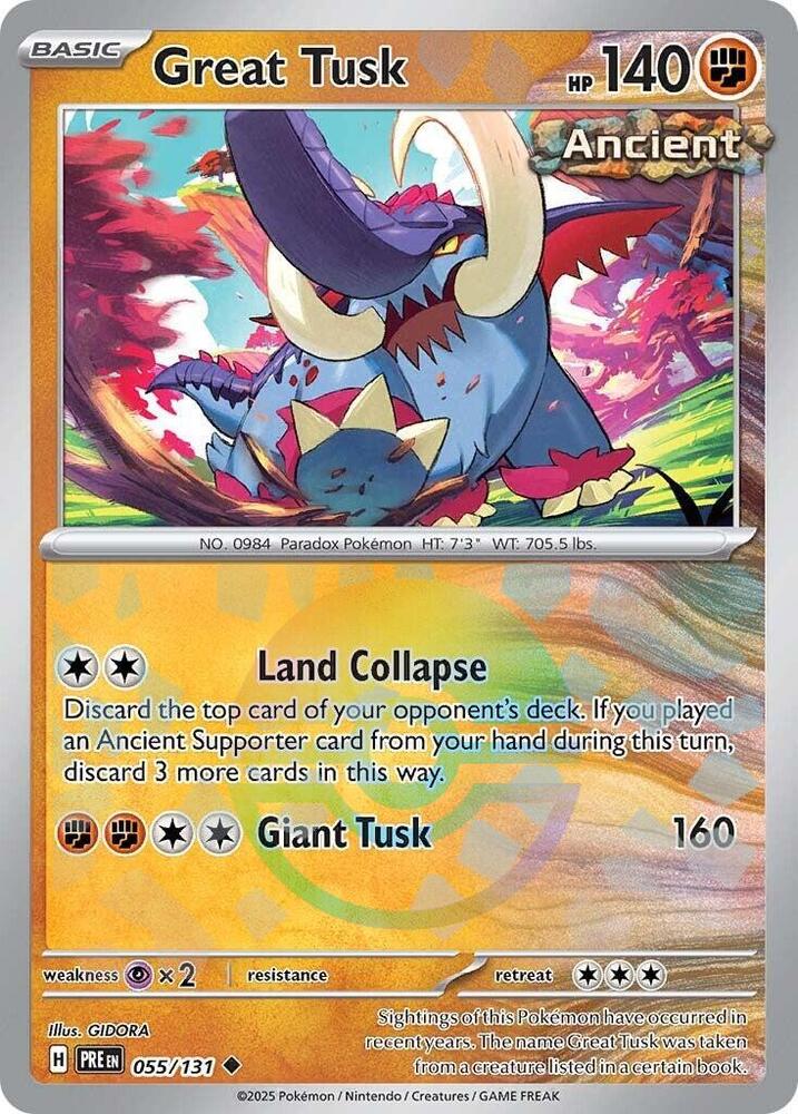 Great Tusk (055/131) (Poke Ball Pattern) [Scarlet & Violet: Prismatic Evolutions] | Cracking-Singles