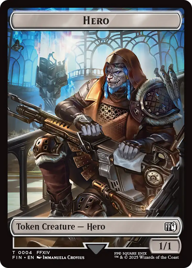 Bird // Hero (0004) Double Sided Token [FINAL FANTASY Commander Tokens] | Cracking-Singles