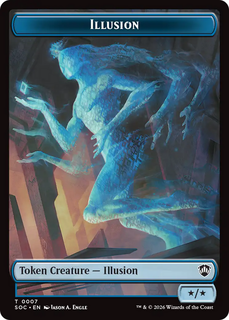 Spirit (0006) // Illusion Double-Sided Token [Secrets of Strixhaven Commander Tokens] | Cracking-Singles