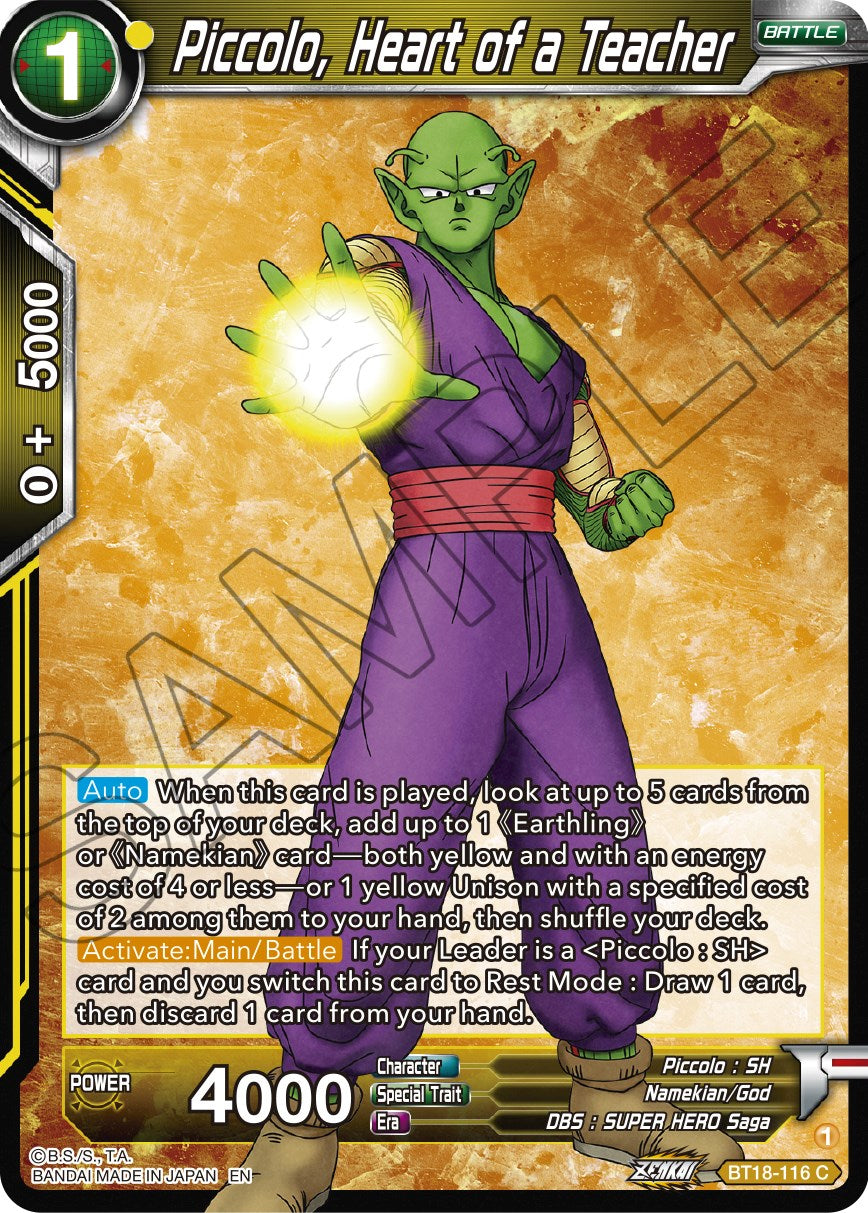 Piccolo, Heart of a Teacher (BT18-116) [Dawn of the Z-Legends] | Cracking-Singles