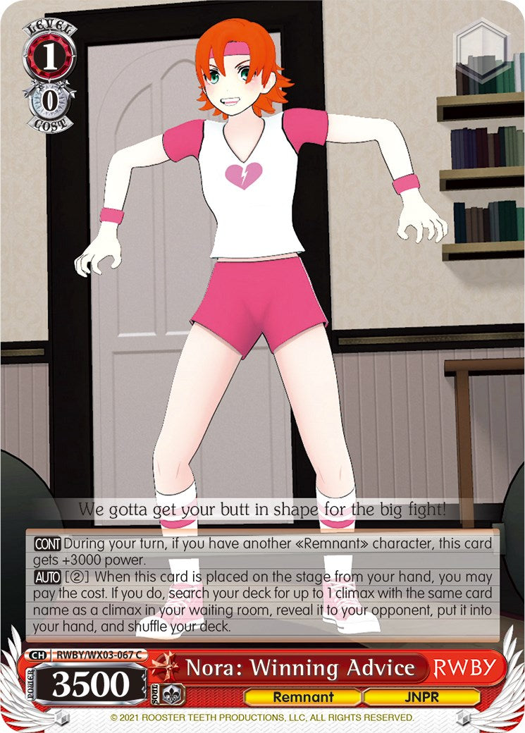 Nora: Winning Advice (RWBY/WX03-067 C) [RWBY] | Cracking-Singles