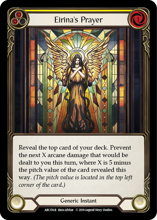 Eirina's Prayer (Yellow) [ARC174-R] (Arcane Rising)  1st Edition Normal | Cracking-Singles