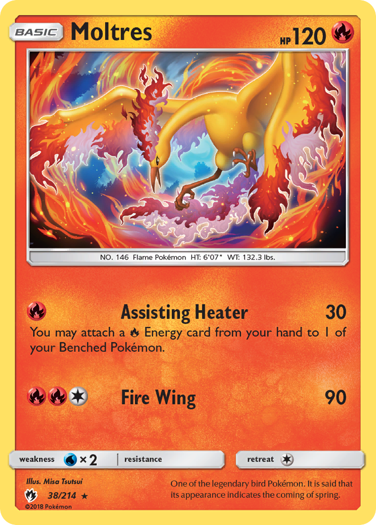 Moltres (38/214) (Reverse Holo) [Sun & Moon: Lost Thunder] | Cracking-Singles