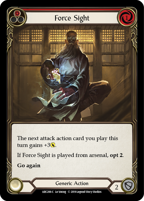 Force Sight (Red) [ARC206-C] (Arcane Rising)  1st Edition Rainbow Foil | Cracking-Singles