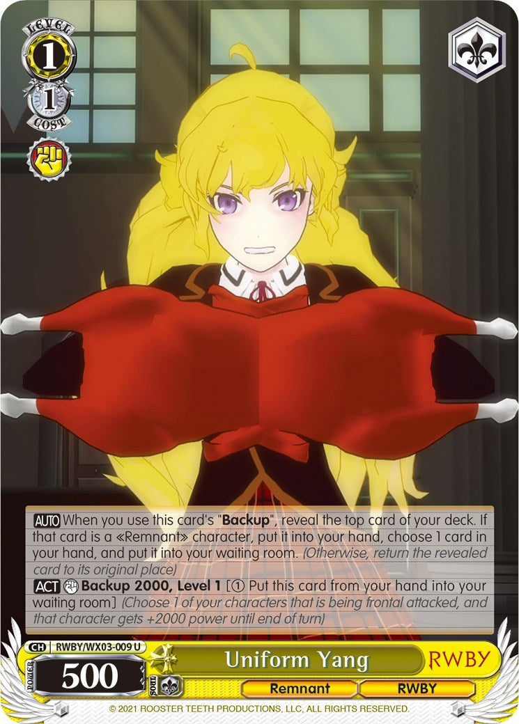Uniform Yang (RWBY/WX03-009 U) [RWBY] | Cracking-Singles