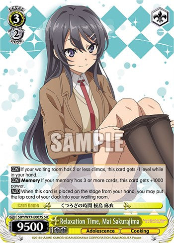 Relaxation Time, Mai Sakurajima (Foil) [Rascal Does Not Dream of a Dreaming Girl] | Cracking-Singles
