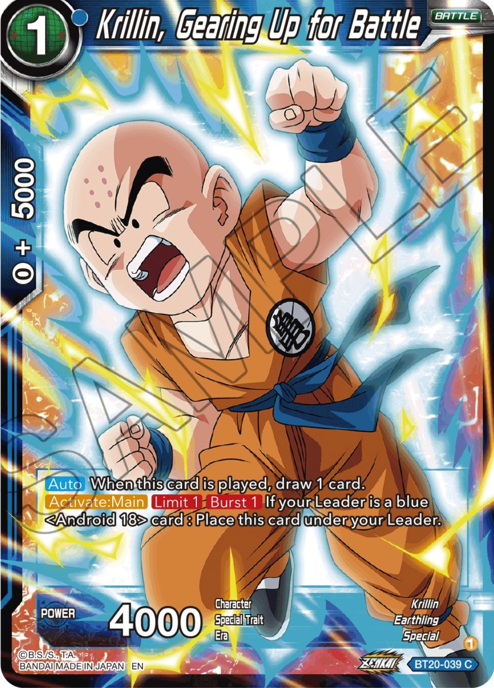 Krillin, Gearing Up for Battle (BT20-039) [Power Absorbed] | Cracking-Singles