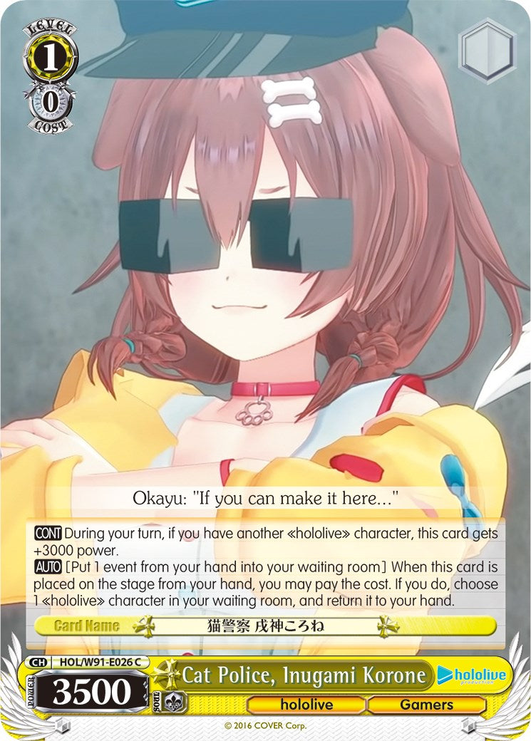 Cat Police, Inugami Korone (HOL/W91-E026 C) [hololive production] | Cracking-Singles