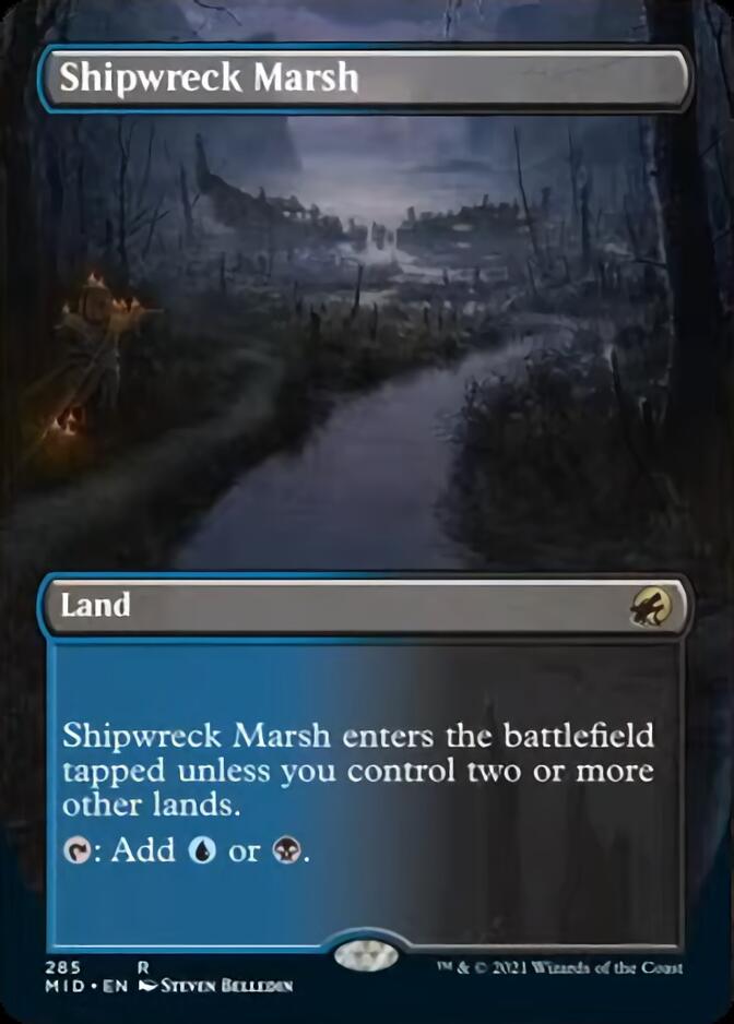 Shipwreck Marsh (Borderless Alternate Art) [Innistrad: Midnight Hunt] | Cracking-Singles