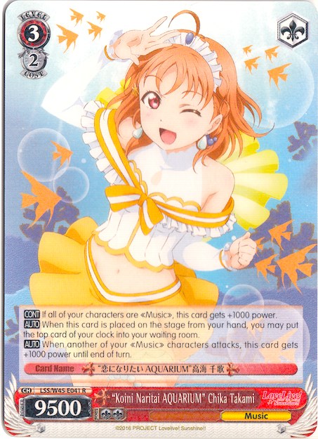 "Koini Naritai AQUARIUM" Chika Takami (LSS/W45-E041 R) [Love Live! Sunshine!!] | Cracking-Singles