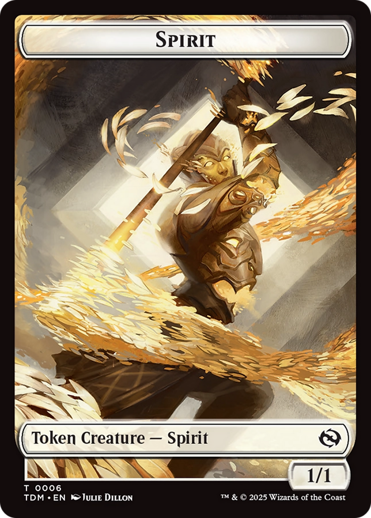 Spirit (0006) // Spirit (0007) Double-Sided Token [Tarkir: Dragonstorm Tokens] | Cracking-Singles