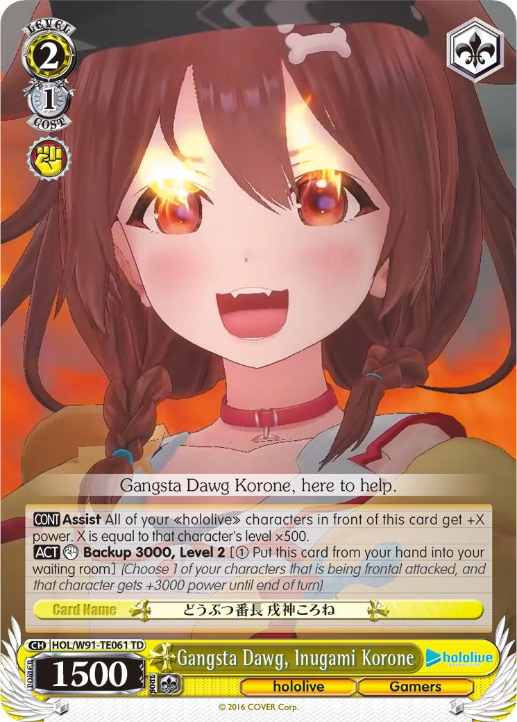 Gangsta Dawg, Inugami Korone (HOL/W91-TE061 TD) [hololive production] | Cracking-Singles