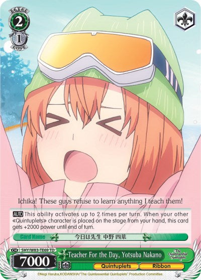 Teacher For the Day, Yotsuba Nakano (5HY/W83-TE69 TD) [The Quintessential Quintuplets] | Cracking-Singles