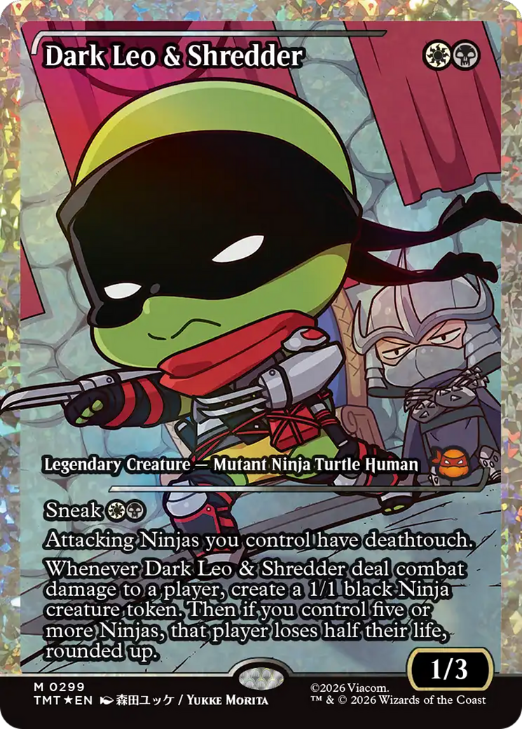 Dark Leo & Shredder (Showcase) (Fracture Foil) [Teenage Mutant Ninja Turtles] | Cracking-Singles