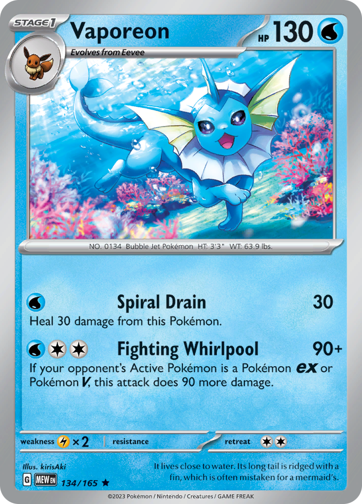 Vaporeon (134/165) [Scarlet & Violet 151] | Cracking-Singles