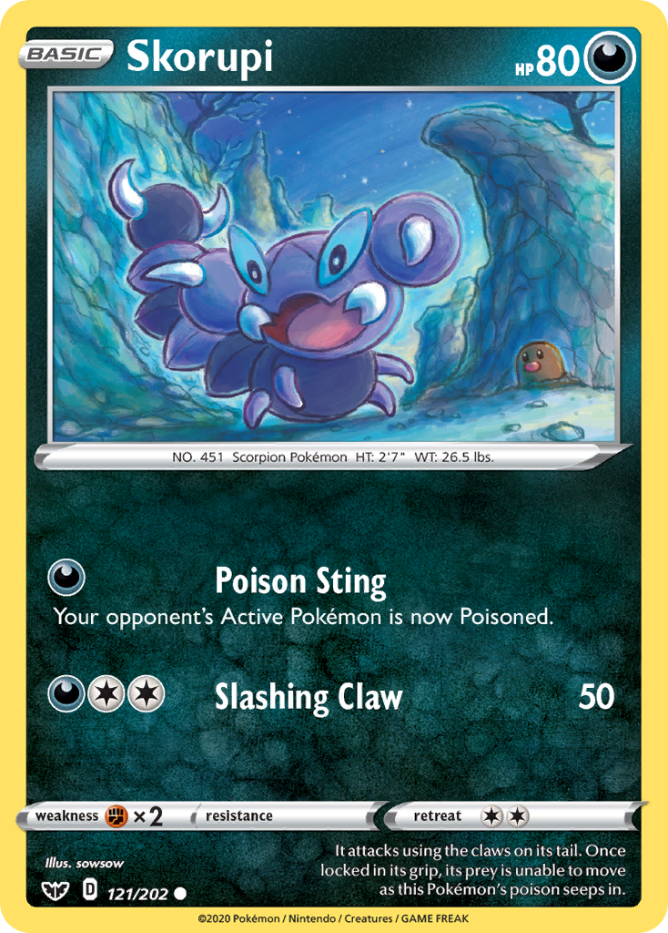 Skorupi (121/202) [Sword & Shield: Base Set] | Cracking-Singles