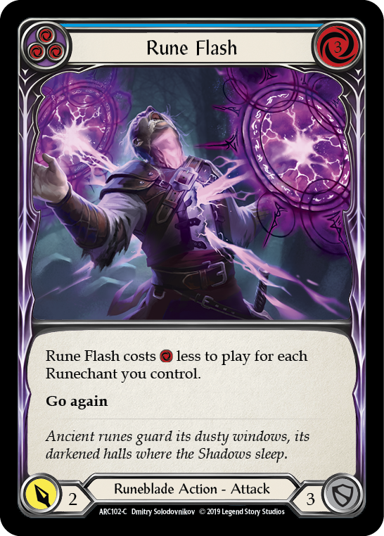 Rune Flash (Blue) [ARC102-C] (Arcane Rising)  1st Edition Rainbow Foil | Cracking-Singles