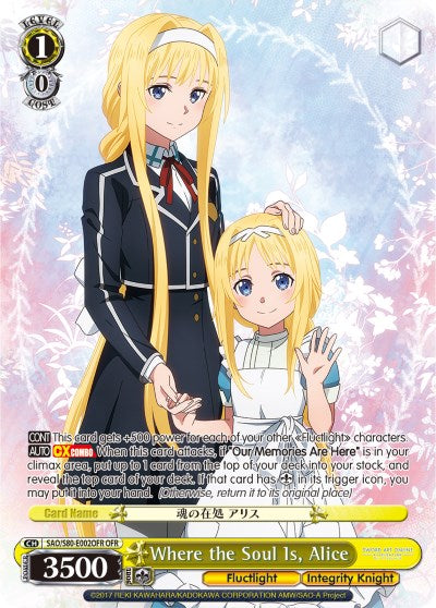 Where the Soul Is, Alice (SAO/S80-E002OFR OFR) [Sword Art Online -Alicization- Vol.2] | Cracking-Singles