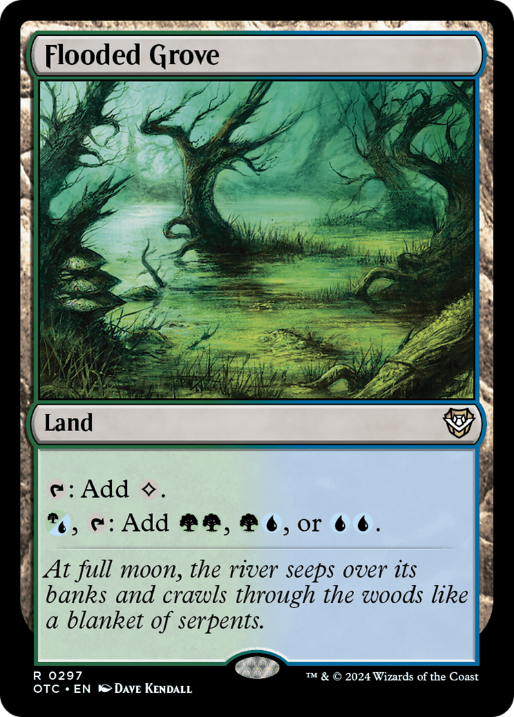 Flooded Grove [Outlaws of Thunder Junction Commander] | Cracking-Singles