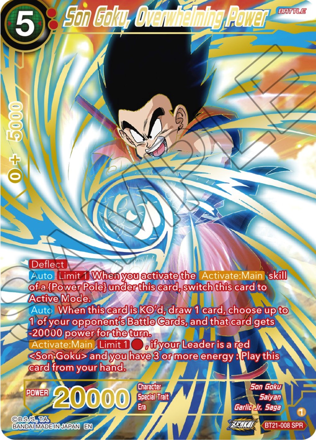 Son Goku, Overwhelming Power (SPR) (BT21-008) [Wild Resurgence] | Cracking-Singles