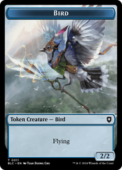 Bird (011) // Fish Double-Sided Token [Bloomburrow Commander Tokens] | Cracking-Singles
